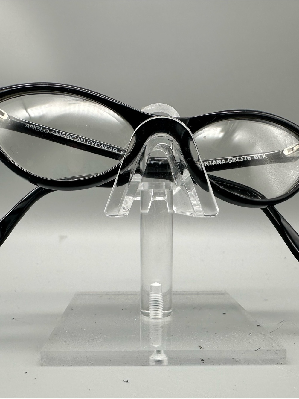 Anglo American Eyewear Fontana Black Cat Eye Frames England 52-16-BLK Womens